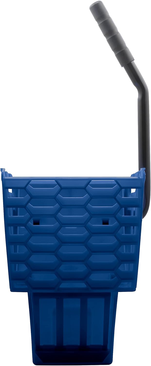 Carlisle FoodService Products 35 Qt Commercial Mop Bucket with Reliable Side Press Wringer, Compatible with OmniFit Soiled Water Insert Bucket (Sold Separately), Polypropylene (Pp), Blue