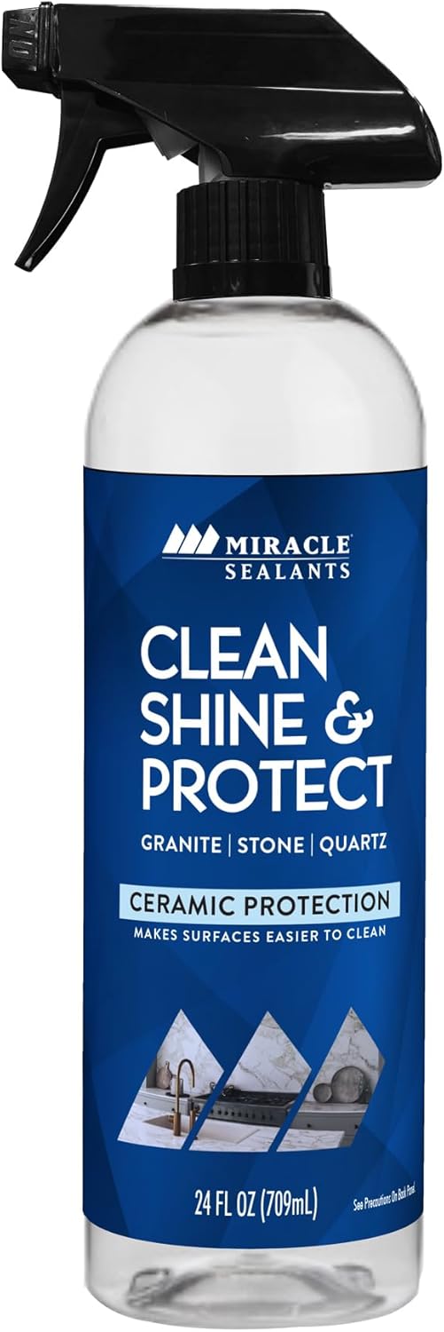 Miracle Sealants Clean Shine & Protect Spray for Granite, Stone, Quartz, Shine & Protect, 24 oz