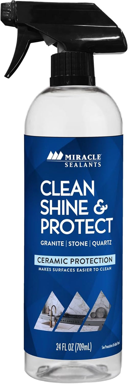 Miracle Sealants Clean Shine & Protect Spray for Granite, Stone, Quartz, Shine & Protect, 24 oz