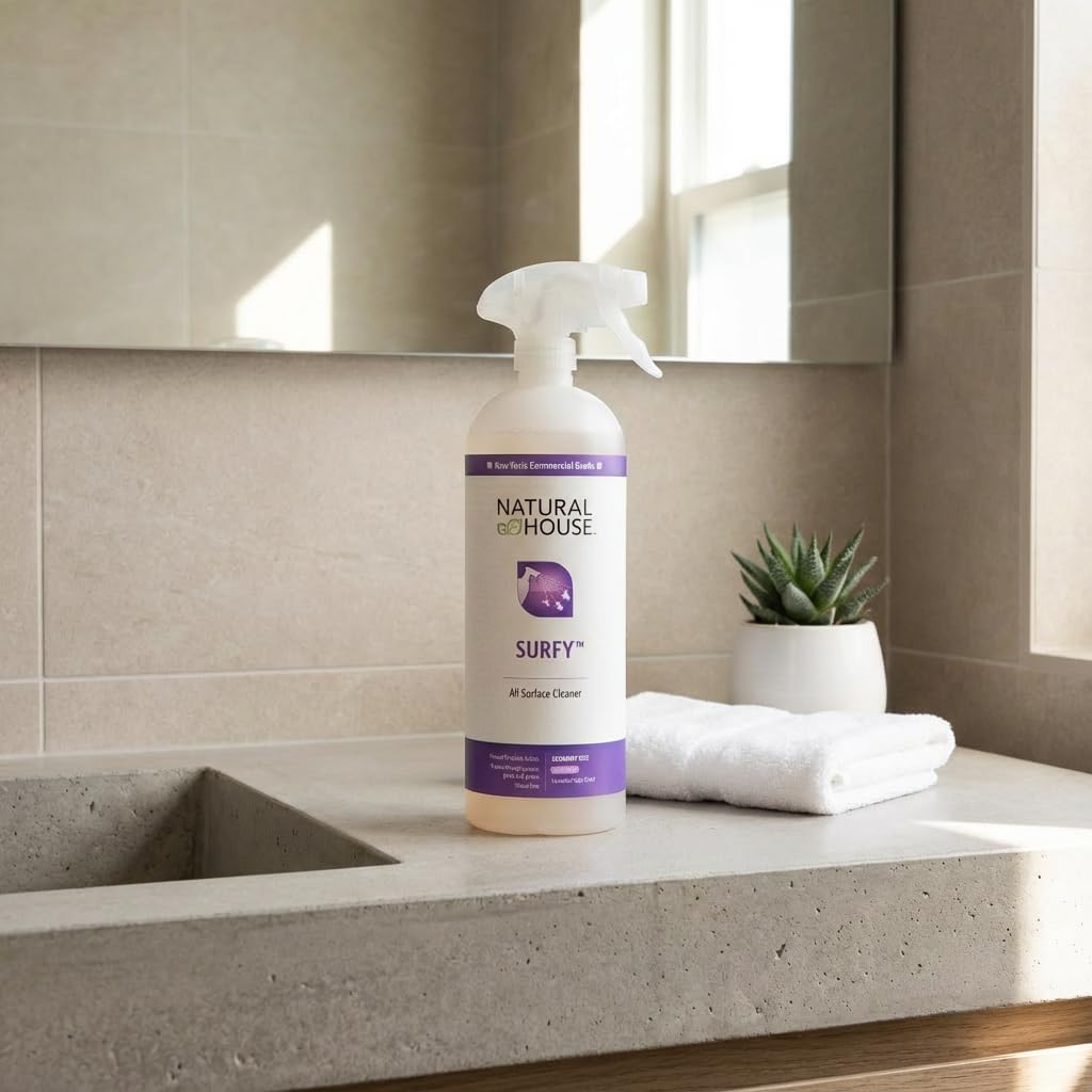 Enzyme All-Purpose Cleaner Spray - Natural House Surfy - Probiotic Multi-Surface Formula - Plant-Based, Septic Safe - Lavender Sage Scent - 32 oz