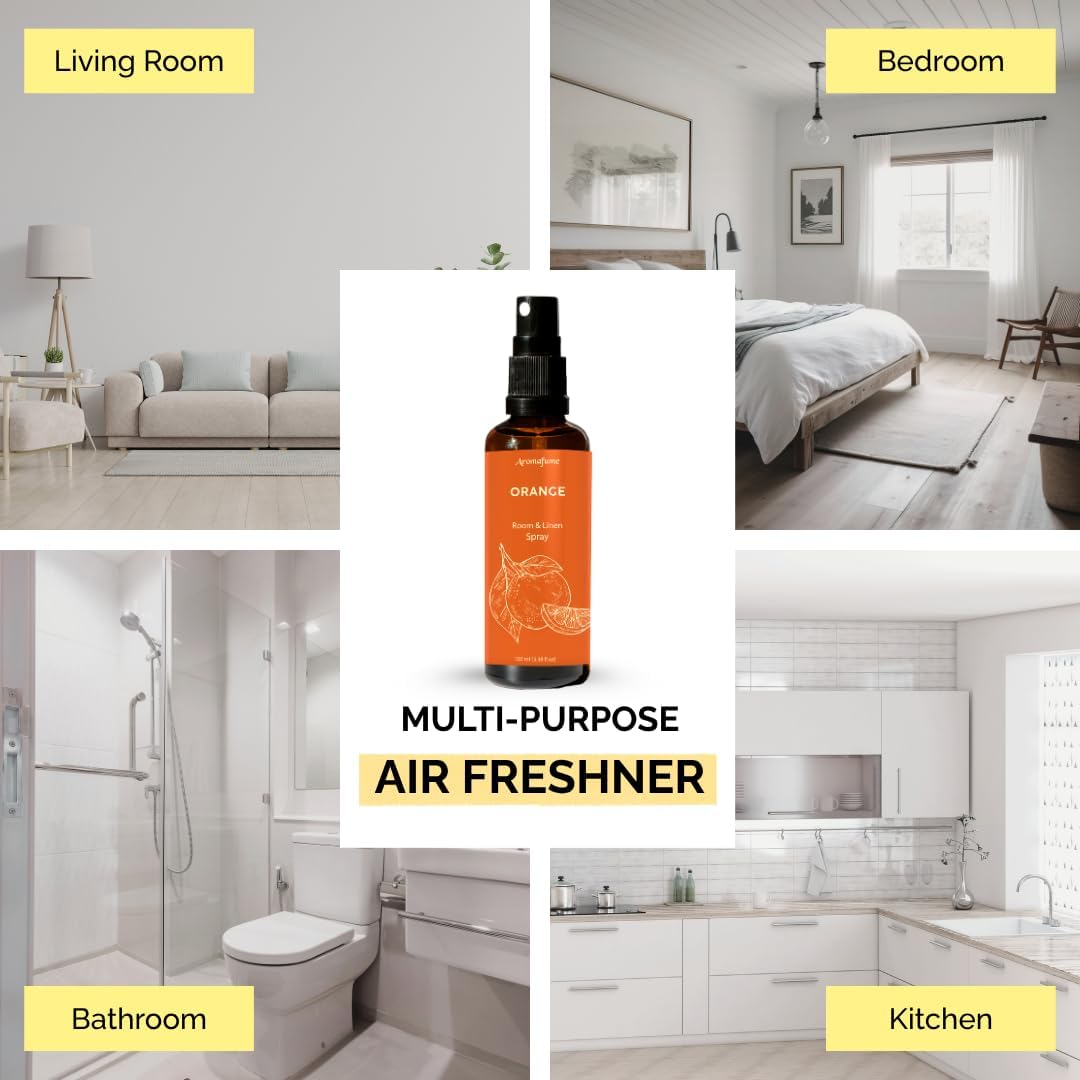 Vanilla Room, Linen & Pillow Spray by Aromafume | 100ml/3.38 fl oz | with Pure Vanilla Essential Oil | Aromatherapy Spray | Mist for Bedding, Fabrics