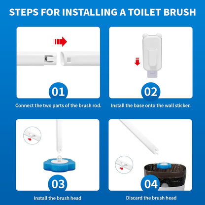 48 Count Disposable Toilet Brush Refill Pads, Disposable Toilet Bowl Wand Refills, Toilet Cleaning Refills, Toilet Scrubber Refills, Brush Head Replacement