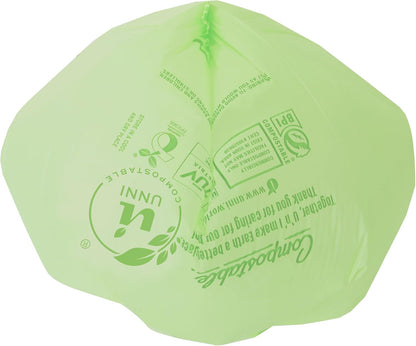 UNNI Compostable Trash Bags, 13 Gallon / 49.2 Liter, 50 Count, Extra Thick 0.9 Mil Tall Kitchen Food Scrap Bin Liners, Certified by BPI, CMA & OK compost HOME, Meets the ASTM D6400 Standard