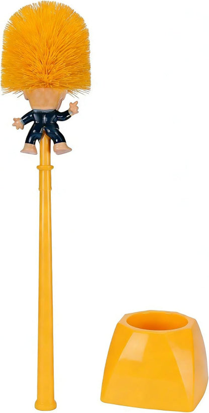 Toilet Brush Funny Cleaner Scrubber Toilet Bowl Brush with Holder,Gag Gifts Doll for Bathroom Decor Deep Cleaning Make Your Toilet Great Again