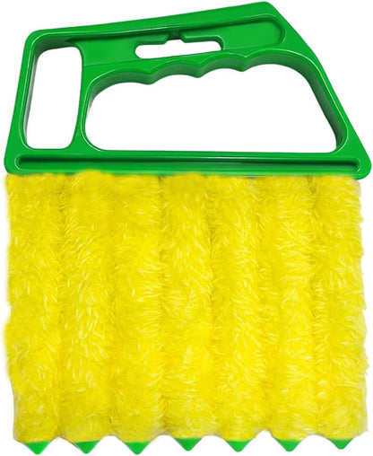 DXNQ 2 PCS Blind Cleaner Duster Tool, Window Venetian Hand-held 7 Finger Dusting Cleaner Brush, Blinds Cleaning Brush Tool for Window Shutters Air Conditioner, Car Accessories (Orange+Yellow)