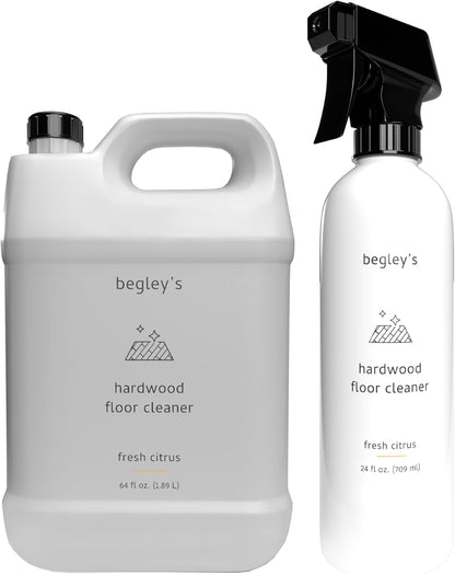 Begley's Hardwood Floor Cleaner Spray - Hard Wood Floor Cleaner for Mopping - Citrus Scent Hardwood Cleaner - 64 oz