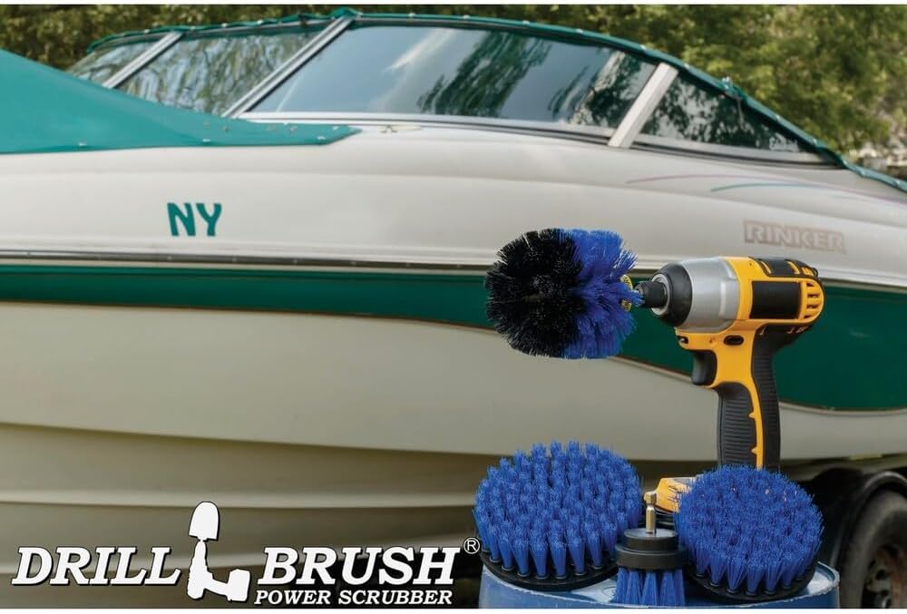 Nylon Drill Brush Attachment Set for Bathroom Cleaning - Power Scrubber Brush Kit for Bathtub, Shower, Tile, and Grout - All-Purpose Household Cleaning Brushes for Drill - Electric Grout Cleaner Kit