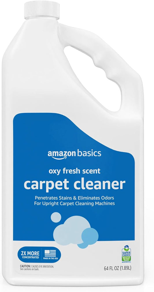 Amazon Basics Pet Stain & Odor Remover, Deep Cleaning Carpet Shampoo, Concentrated Formula, Eliminates Odors, Pet-Safe, Fresh Scent, 64 fl oz