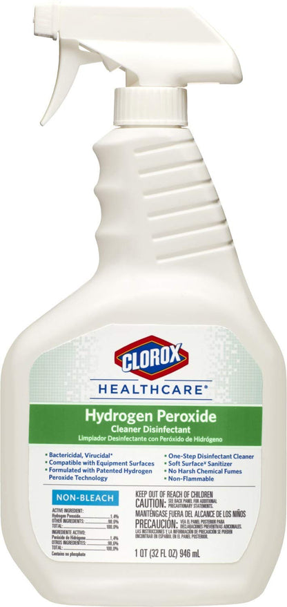 Clorox Healthcare Hydrogen Peroxide Cleaner Disinfectant, Bleach Free, 32 Fluid Ounces (Package May Vary)