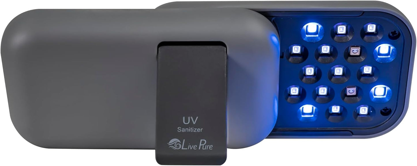 LivePure Handheld UV Light Sanitizer. Portable UV Light for Disinfecting Room, Kitchen, Car, Bathroom, Household Surfaces. Leopard