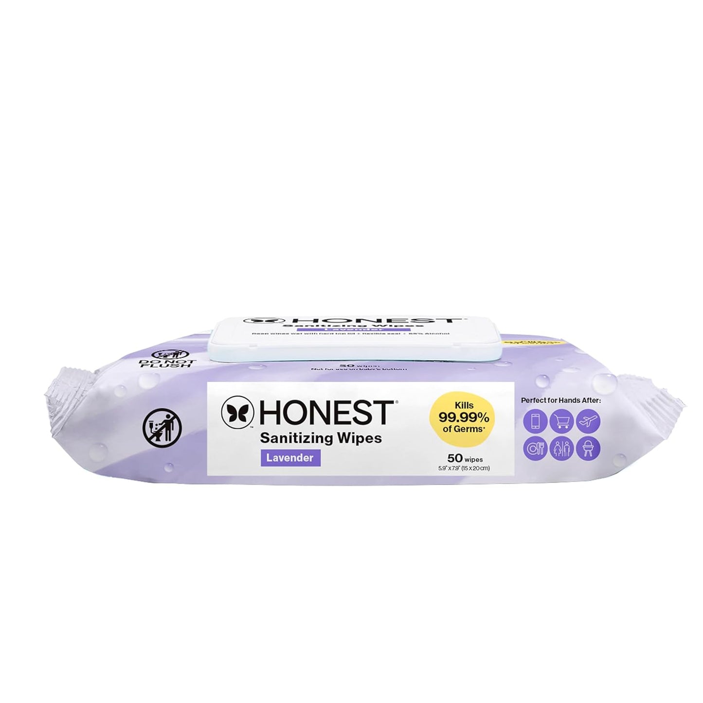 The Honest Company Fragrance-Free Sanitizing Alcohol Wipes, Antibacterial with Aloe, Kills 99% of Germs, 150 Count