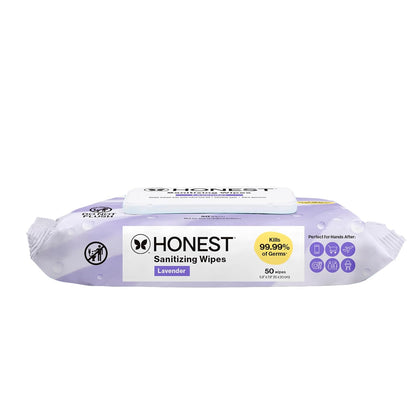 The Honest Company Fragrance-Free Sanitizing Alcohol Wipes, Antibacterial with Aloe, Kills 99% of Germs, 150 Count