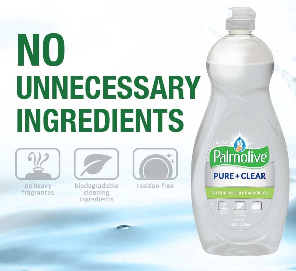 Palmolive Ultra Liquid Dish Soap, Pure and Clear, 32.5 Fl Oz