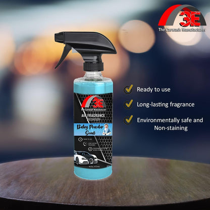 3E Baby Powder Scent Air Freshener, Deodorizer and Odor Eliminator, 16 oz Spray
