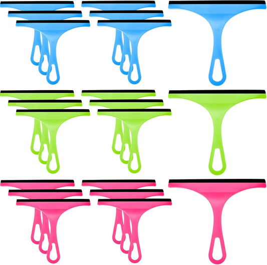 Yinder 21 Pcs Small Squeegee for Shower Glass Door 8.7" Silicone Shower Glass Window Cleaner Bathroom Squeegee for Car Windshield Window Mirror Art Class Group Craft(Colorful)