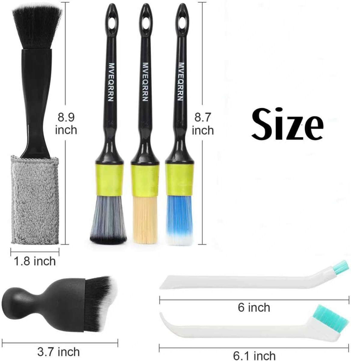 10PCS Car Detailing Brush Set,Boars Hair Car Cleaning Detail Brush kit,Ultra Soft No Scratch Car Dust Brush,Car Interior Detailing Brushes Kit,Detail Brushes Car Detailing for Interior Exterior(gold)