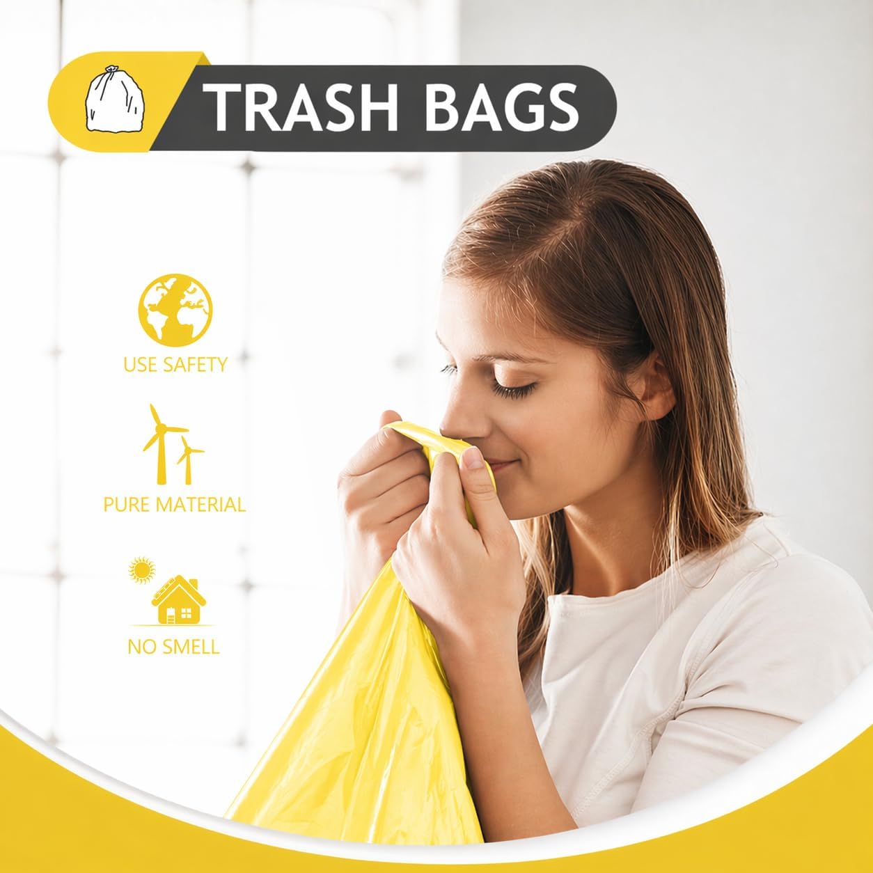Teivio Small Trash Bags 4 Gallon 120 Counts Garbage Bags, Bathroom Trash Can Bin Liners, Small Plastic Bags for home office kitchen, fit 12-15 Liter, 3,3.5,4.5 Gal, Clear