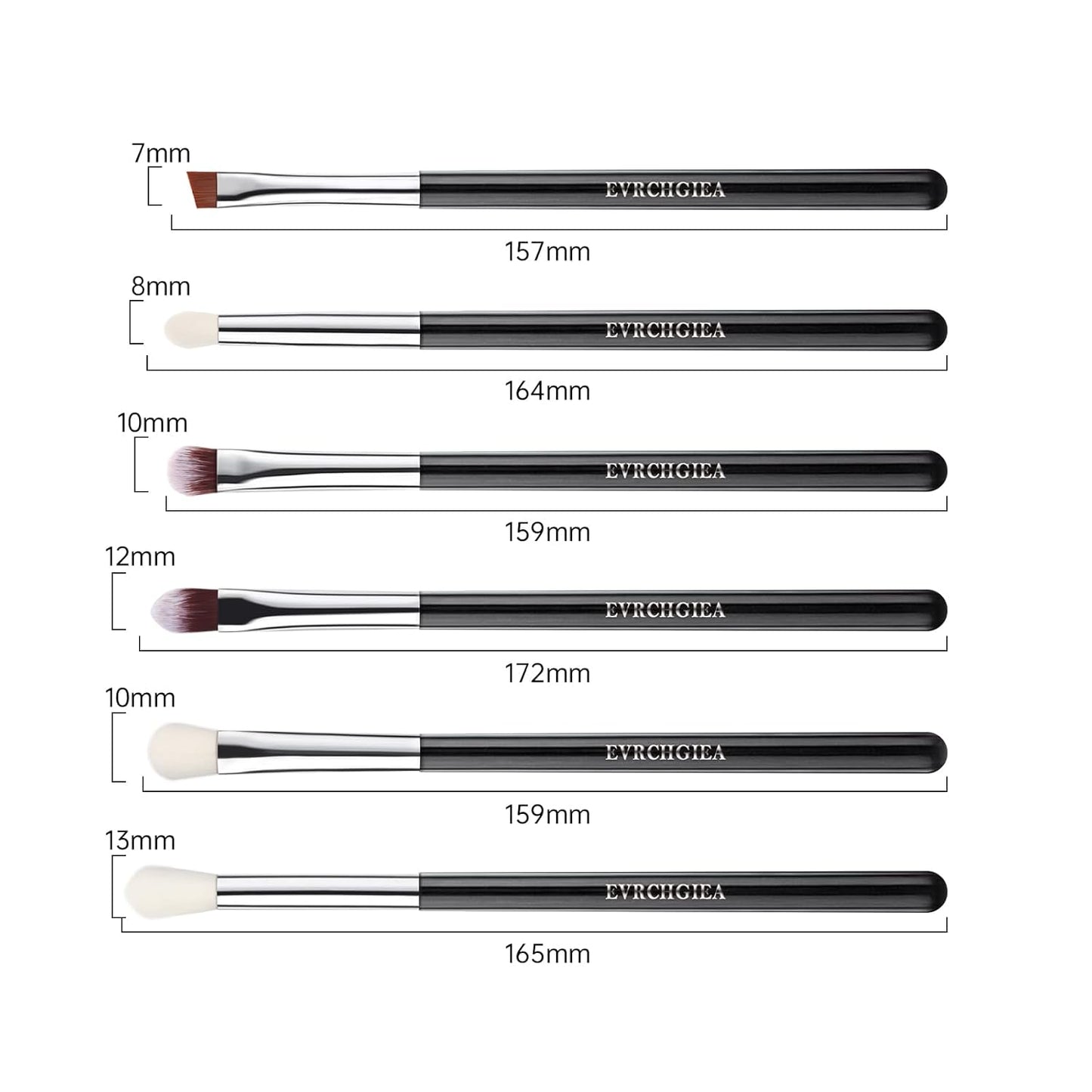 Eye Makeup Brush Set, 6 Pcs Professional Blending Eyeshadow Makeup Brushes for Concealer Eyebrows Eyeliner, Soft Hairs & Wood Handle