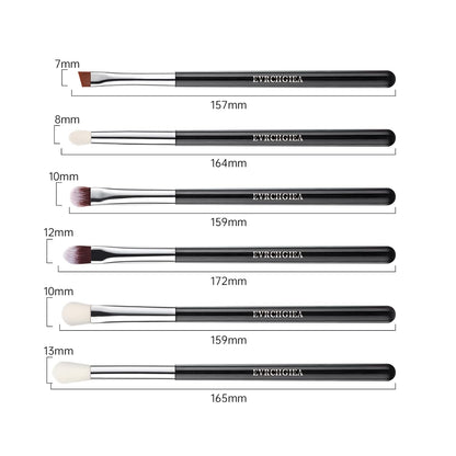 Eye Makeup Brush Set, 6 Pcs Professional Blending Eyeshadow Makeup Brushes for Concealer Eyebrows Eyeliner, Soft Hairs & Wood Handle
