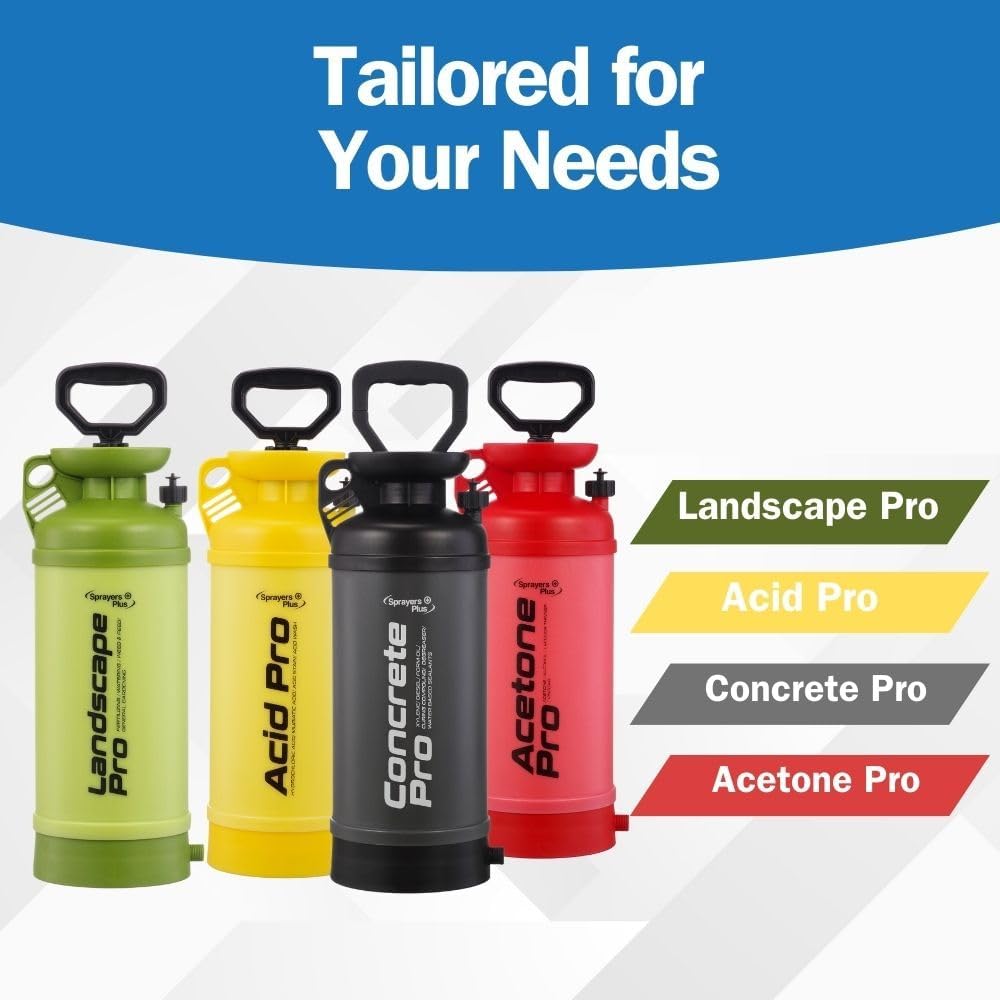 Sprayers Plus Acetone Pro 2 Gallon Acetone Sprayer, Hand Pump Chemical Sprayer with Pressure Relief Valve for Acetone Vinegar Acetone Dyes