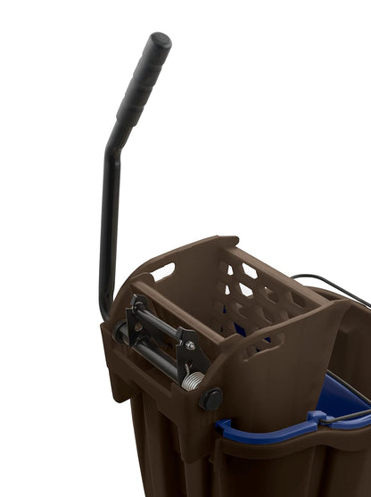 Carlisle FoodService Products Omnifit Mop Bucket with Side Press Wringer and Soiled Water Insert for Floor Cleaning, Kitchens, Restaurants, And Janitorial Use, Polypropylene (Pp), 35 Quarts, Yellow