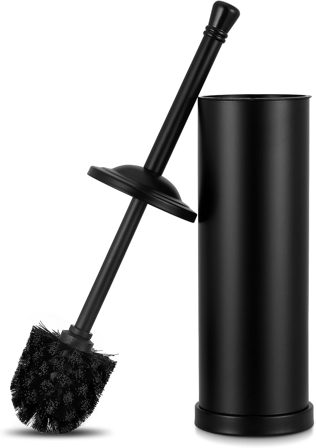 Brushed Nickel Toilet Brush and Holder Set,304 Stainless Steel Toilet Bowl Brush and Holder for Bathroom,Silver Heavy Duty Toilet Brush,Durable Scrubbing Bristles,Splash Resistant,Long Handle