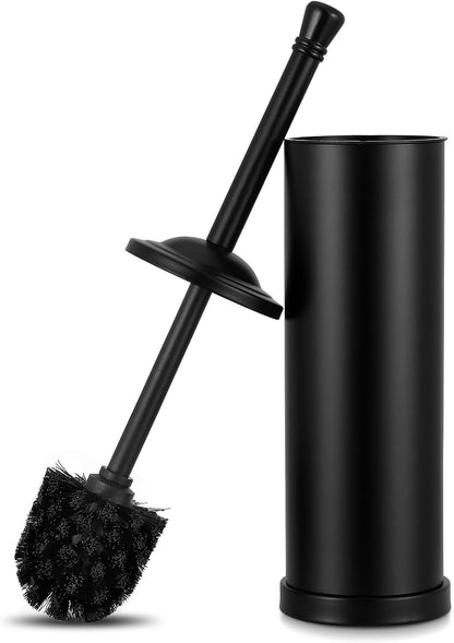 Brushed Nickel Toilet Brush and Holder Set,304 Stainless Steel Toilet Bowl Brush and Holder for Bathroom,Silver Heavy Duty Toilet Brush,Durable Scrubbing Bristles,Splash Resistant,Long Handle