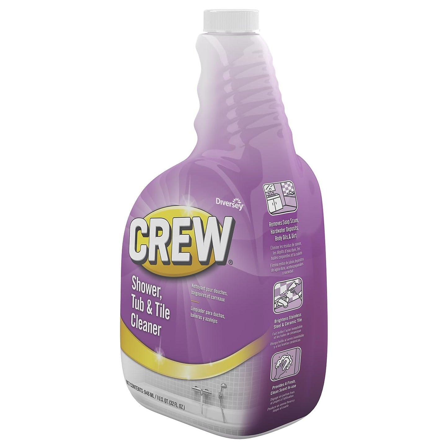 CREW Diversey CBD540281EA Shower, Tub & Tile Cleaner, Liquid, 32 oz