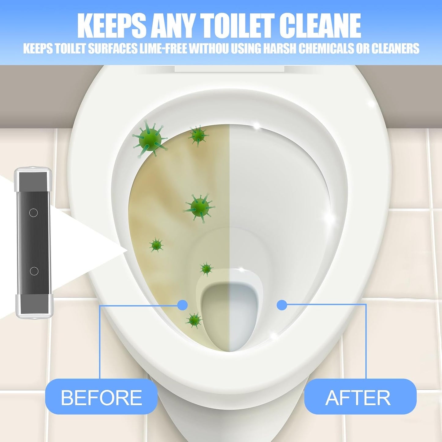 6 Pcs Magnetic Toilet Bowl Cleaner Black Toilet Cleaning Magnets Magnetic Tank Cleaner for Household Bathroom Cleaning Supplies Against Stains No Chemicals