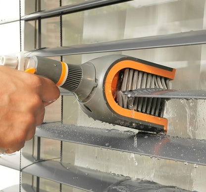 Large Blind Cleaner Duster Tool, Blind Brush, with Water Connection, Cleaning Brush for C or Z Slats, Brush Head 180° Rotation, Replaceable Bristles