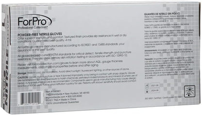 ForPro Disposable Nitrile Gloves, Chemical Resistant, Powder-Free, Latex-Free, Non-Sterile, Food Safe, 4 Mil