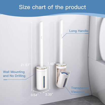 Disposable Toilet Brush with 32 Refill Heads and Holder- Clean Brush Starter Kit with 1 Toilet Wand, 1 Storage Caddy and 1 Fragrant Tablet (1 + 32)