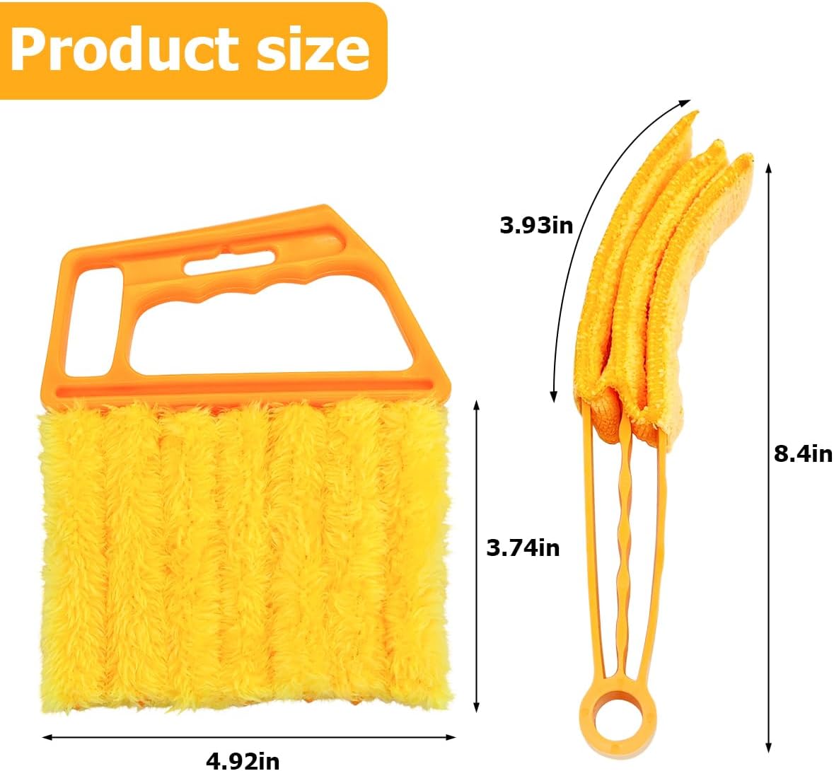 Car Window Venetian Blind Cleaner Duster Tool, 4PCS 7 Finger Vehicle Shutter Dusting Cleaning Brush, Handheld Automotive Duster Bristle Accessories for Air Conditioner Wood Blinds