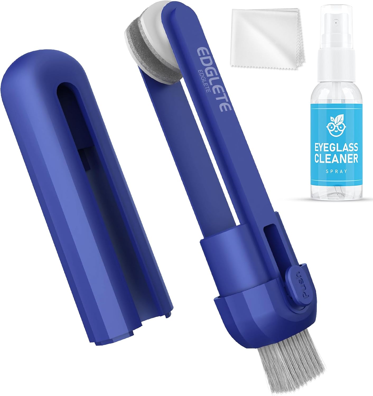 Glasses Cleaner Eyeglass Cleaning Kit, Lens Cleaners Spray with Microfiber Cloth, Portable Glasses Cleaning Kit for Travel, Safe Eyeglasses Cleaner Tool, No Streaks Scratch, Black