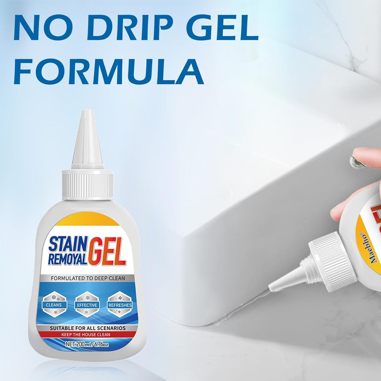 Mold Stain Remover Gel,Heavy Duty Gel Cleaner,Multifunctional Stain Remover For Homeowners & Renters,Bathroom, Kitchen, Tile, Washing Machine Use -Easy Squeeze Design