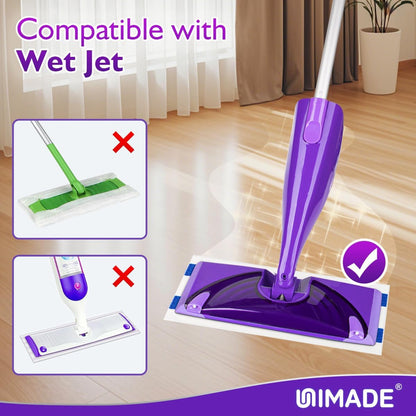 UNIMADE 64 Count Mop Pad Refill Compatible with Swiffer WetJet, Disposable Multi-Layers Mopping Pads for All Hard Surface, Especially Hardwood Floor, Super Absorbent Spray Mopping Pad Refills