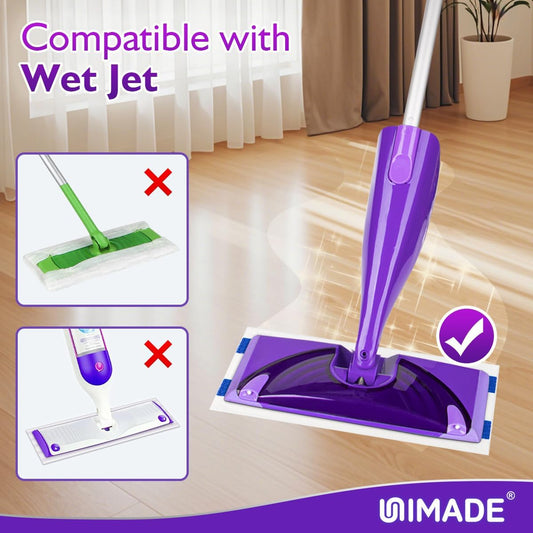 UNIMADE 64 Count Mop Pad Refill Compatible with Swiffer WetJet, Disposable Multi-Layers Mopping Pads for All Hard Surface, Especially Hardwood Floor, Super Absorbent Spray Mopping Pad Refills