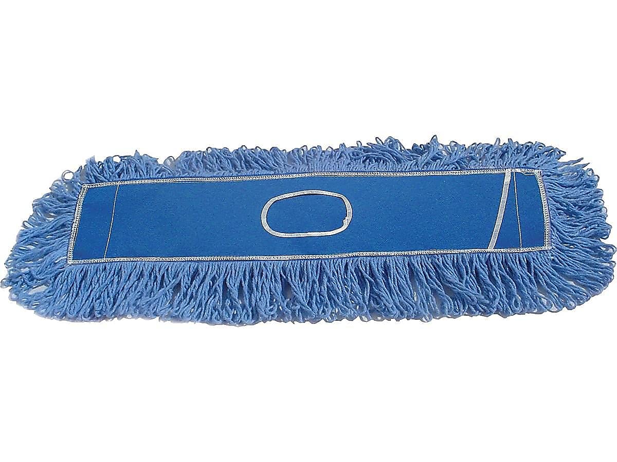 Rubbermaid Commercial Products Twisted Loop-Dust Mop Head Replacement 25-Inch Blue Cotton Refill for Industrial Use Fits Standard Size Mop Frame