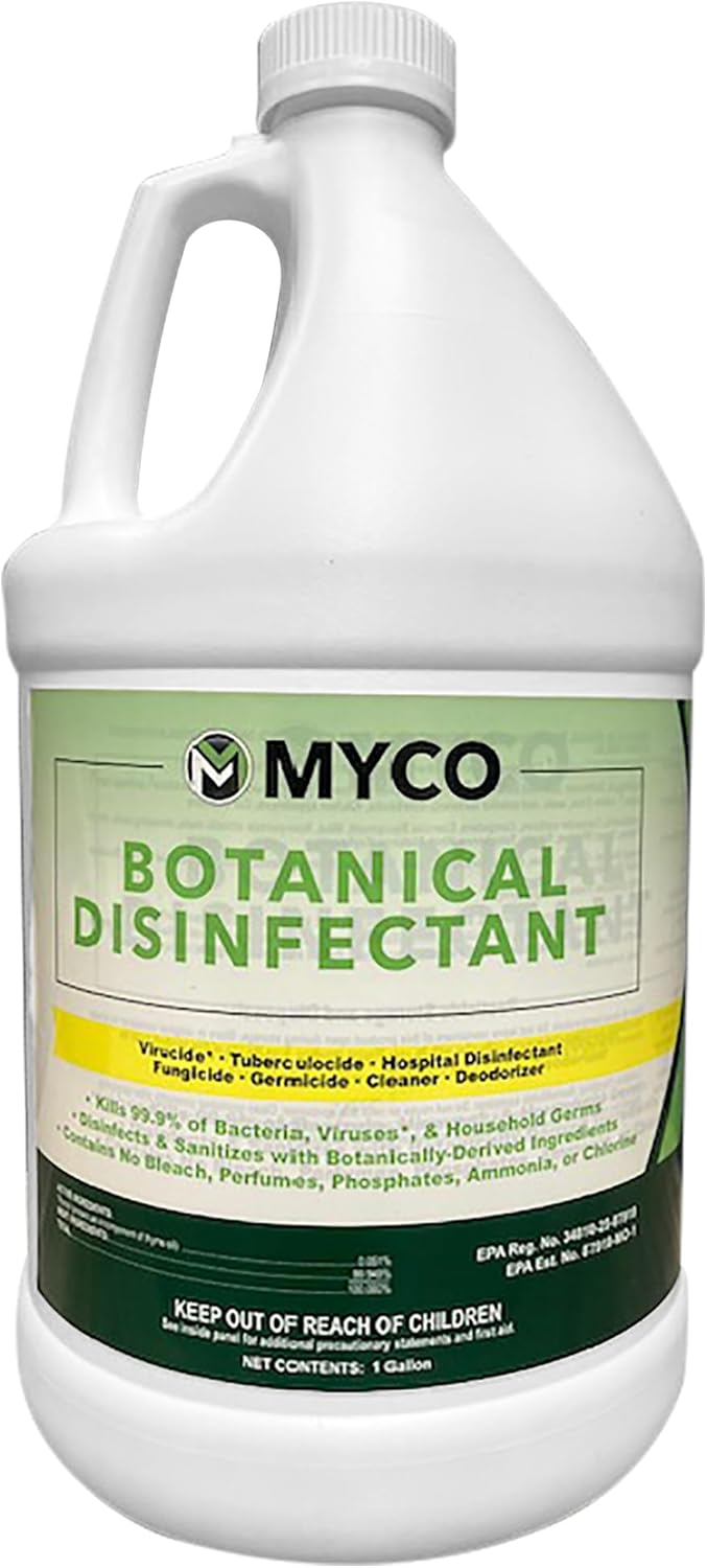 Myco Botanical Disinfectant Cleaner – Natural Plant-Based Ready-to-Use EPA-Registered Disinfectant Spray for Mold, Mildew, Germs, Bacteria & Viruses – Safe for Home & Commercial Use, 1 Gallon