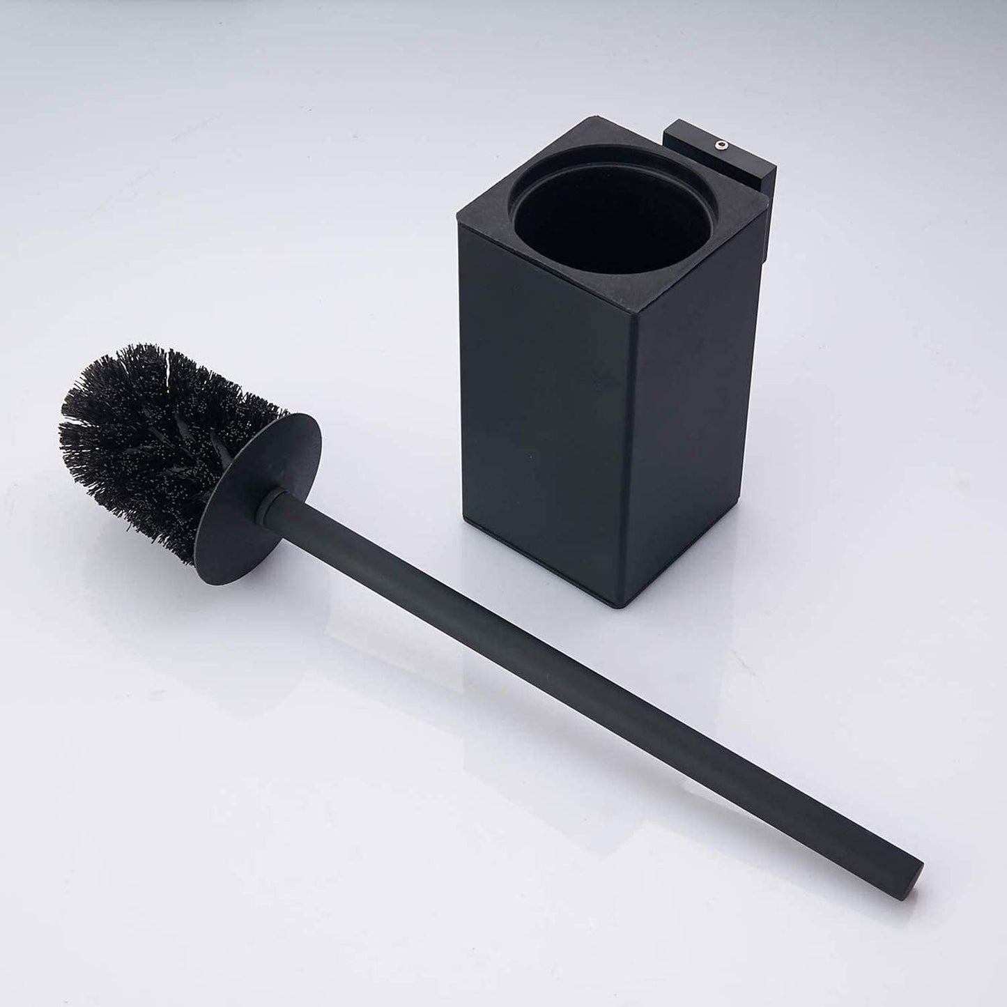 Toilet Brush and Holder Set Freestanding KWQKEM Modern Toilet Bowl Cleaners Brush and Holder with Lid 304 Stainless Steel (Brushed Gold)
