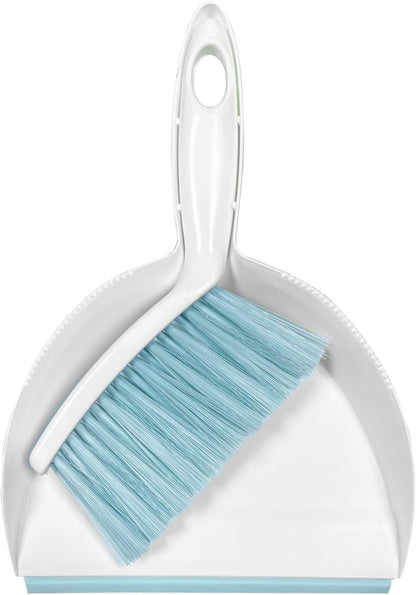 Mini Broom and Dustpan Set Small Dust pan & Brush Set Portable Cleaning Tools for Home Office RV Camping Learning (Green)