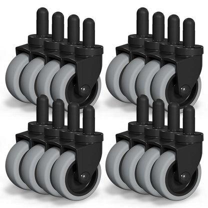 AAGUT Mop Bucket Casters Replacement 3" Set of 16 Swivel Bayonet Caster Non-Marking Thermoplastic Rubber Wheels Compatible with Rubbermaid Models& Wavebrake