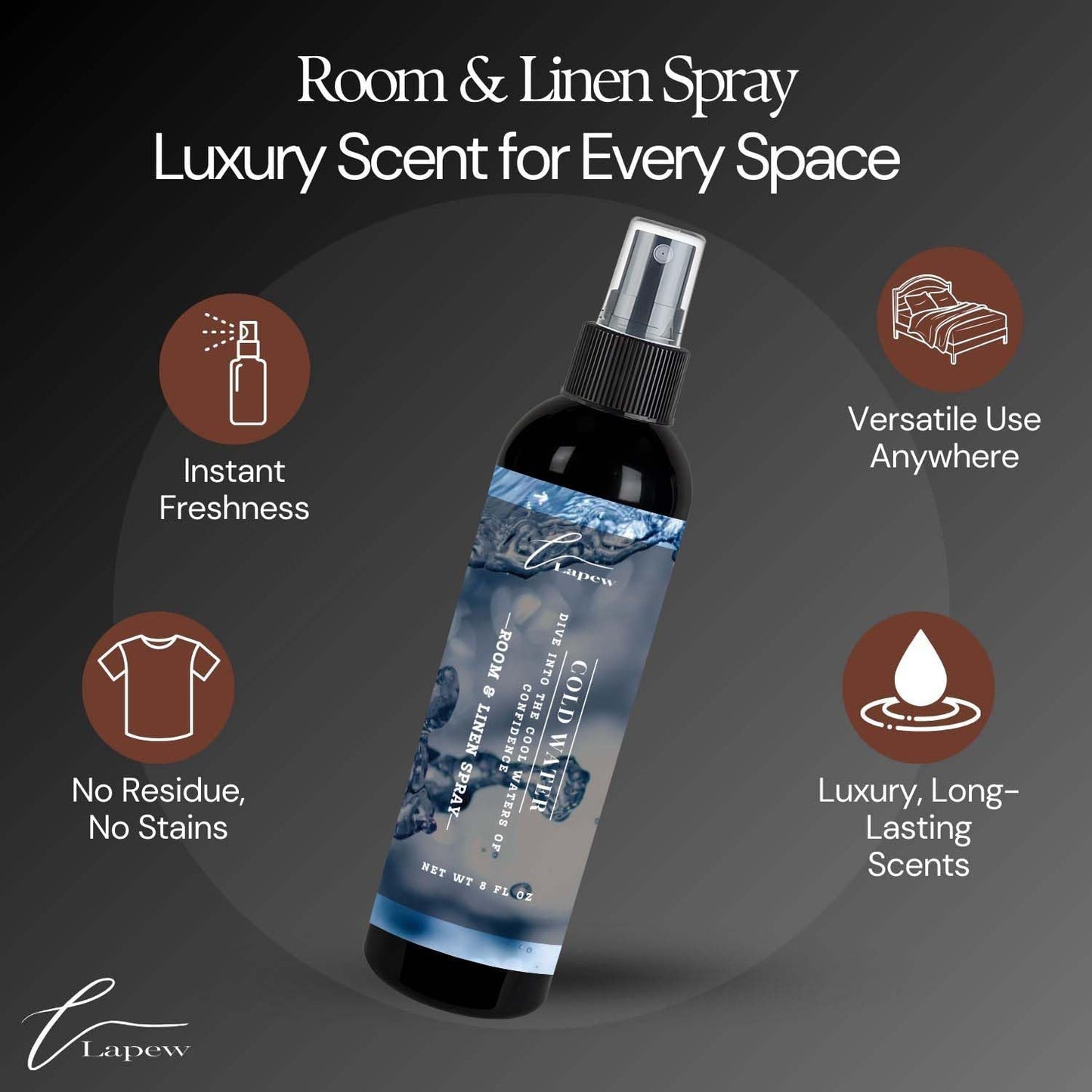Lapew Room & Linen Spray | Fragrance Mist for Home, Car & Office | Fabric & Air Freshener | Neutralizing Mist | Made in USA | Cozy Cinnamon & Apple - Colors A