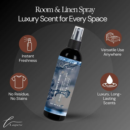Lapew Room & Linen Spray | Fragrance Mist for Home, Car & Office | Fabric & Air Freshener | Neutralizing Mist | Made in USA | Cozy Cinnamon & Apple - Colors A