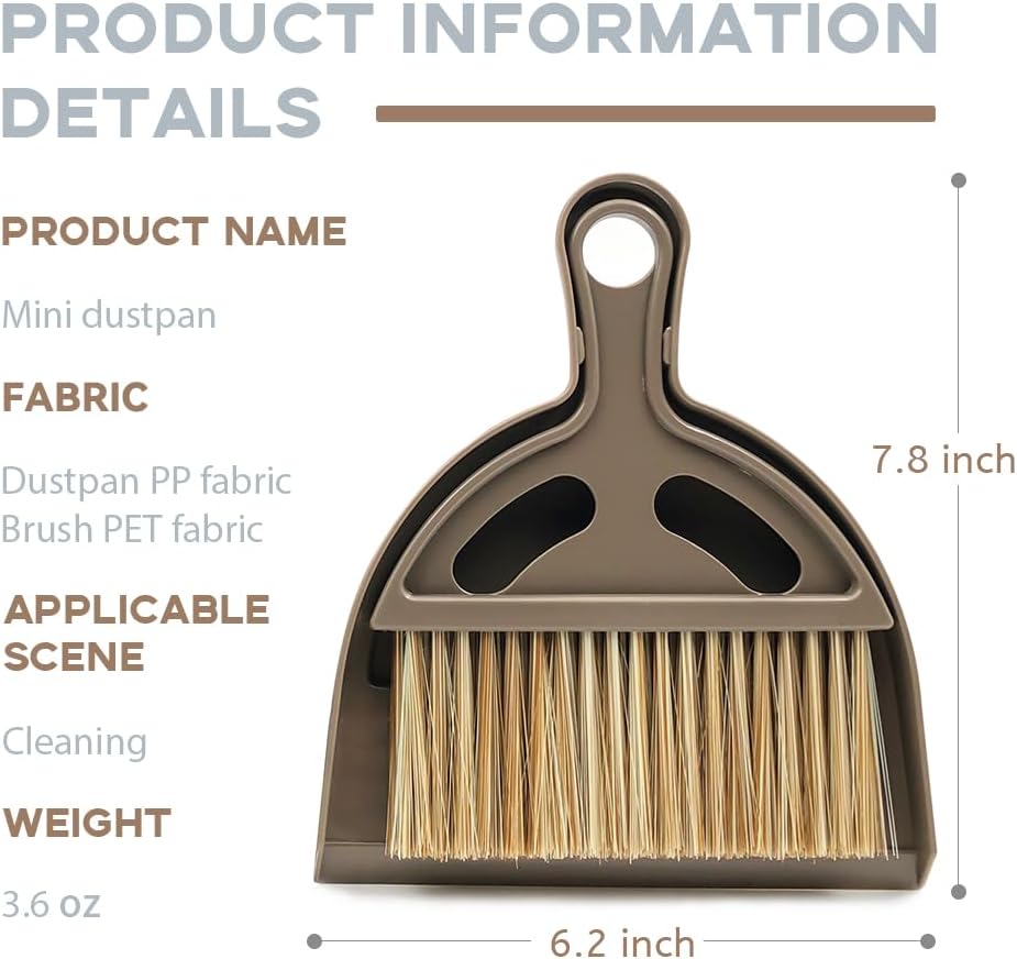 Small Mini Hand Broom Dustpan : Small Broom and Dustpan Set, Mini Broom and Dustpan Set, Mini Dustpan and Brush Set for Cat Litter, Kitchen, Tables, Countertops, Cars, etc.