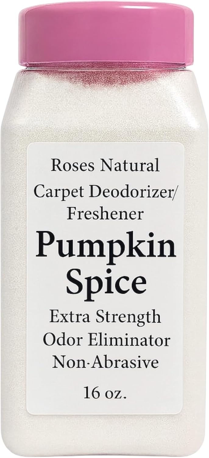 Carpet Deodorizer Powder – Pumpkin Spice Scent, Long-Lasting Odor Eliminator, Plant-Based & Pet Safe, Easy to Vacuum, Fall Home Freshener, 16 oz
