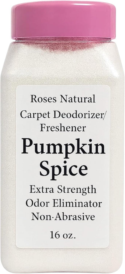Carpet Deodorizer Powder – Pumpkin Spice Scent, Long-Lasting Odor Eliminator, Plant-Based & Pet Safe, Easy to Vacuum, Fall Home Freshener, 16 oz