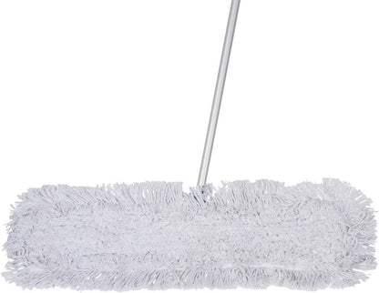 Commercial Dust Mop – 18 Inch Floor Sweeper for Hardwood, Reusable Cotton Mop Head, Extendable Handle, Dry Mop for Floor Cleaning & Janitorial Supplies