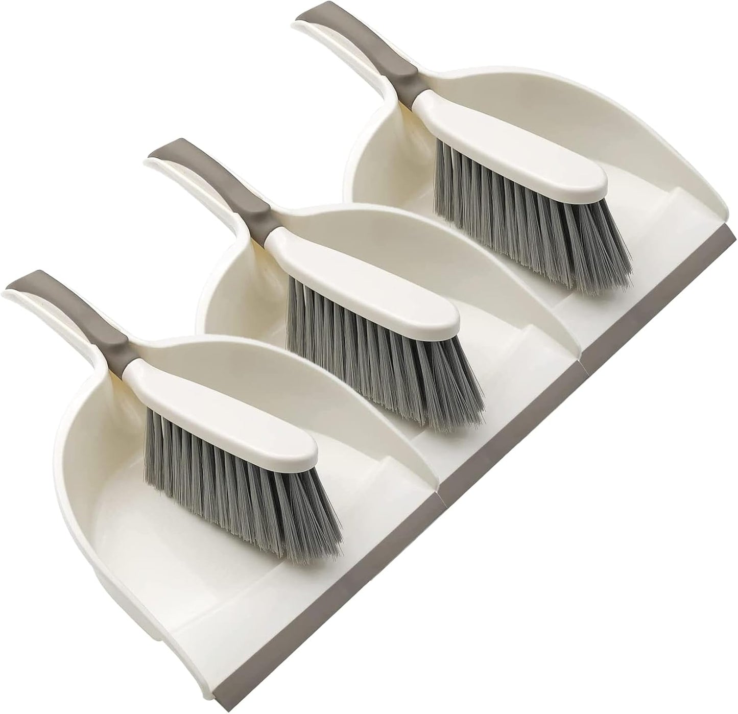 Dust Pan, Dustpan and Brush Set, Small Dust Pan and Brush Set, Hand Broom and Dustpan Set for Home, Handheld Angled Dust Pans and Brooms are Daily Cleaning Tools.Beige Brown