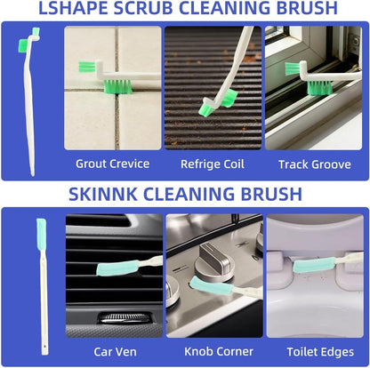 8 PCS Curved Crevice Cleaning Brush, Flexible Sink Faucet Cleaning Brush, Hard Bristle Scrub Brush for Grout, Small Scrub Brush for Cleaning Sink Scrub Brush, Window Track Gas Stove Corner Grout